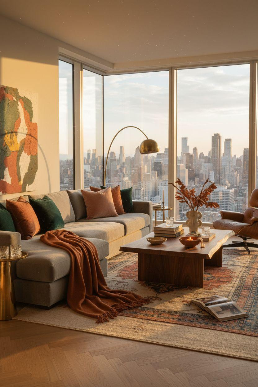 Penthouse Apartment - vibrant accent color styling