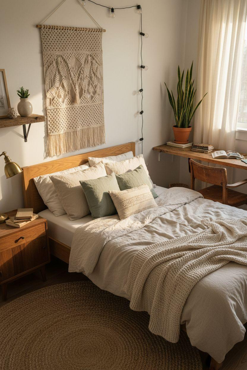 Cozy Teen Bedroom Ideas - bedroom with vintage wooden furniture