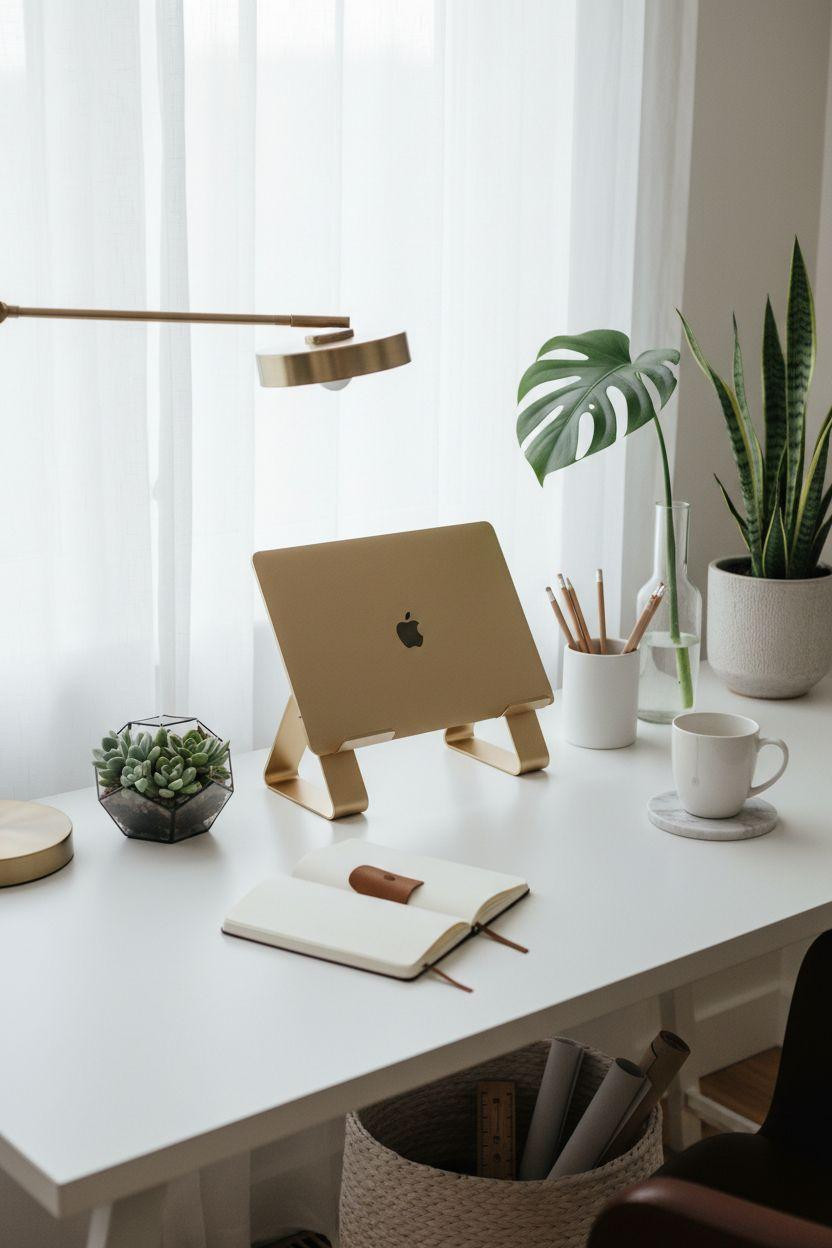 Desk job aesthetic - Scandinavian workspace with plants
