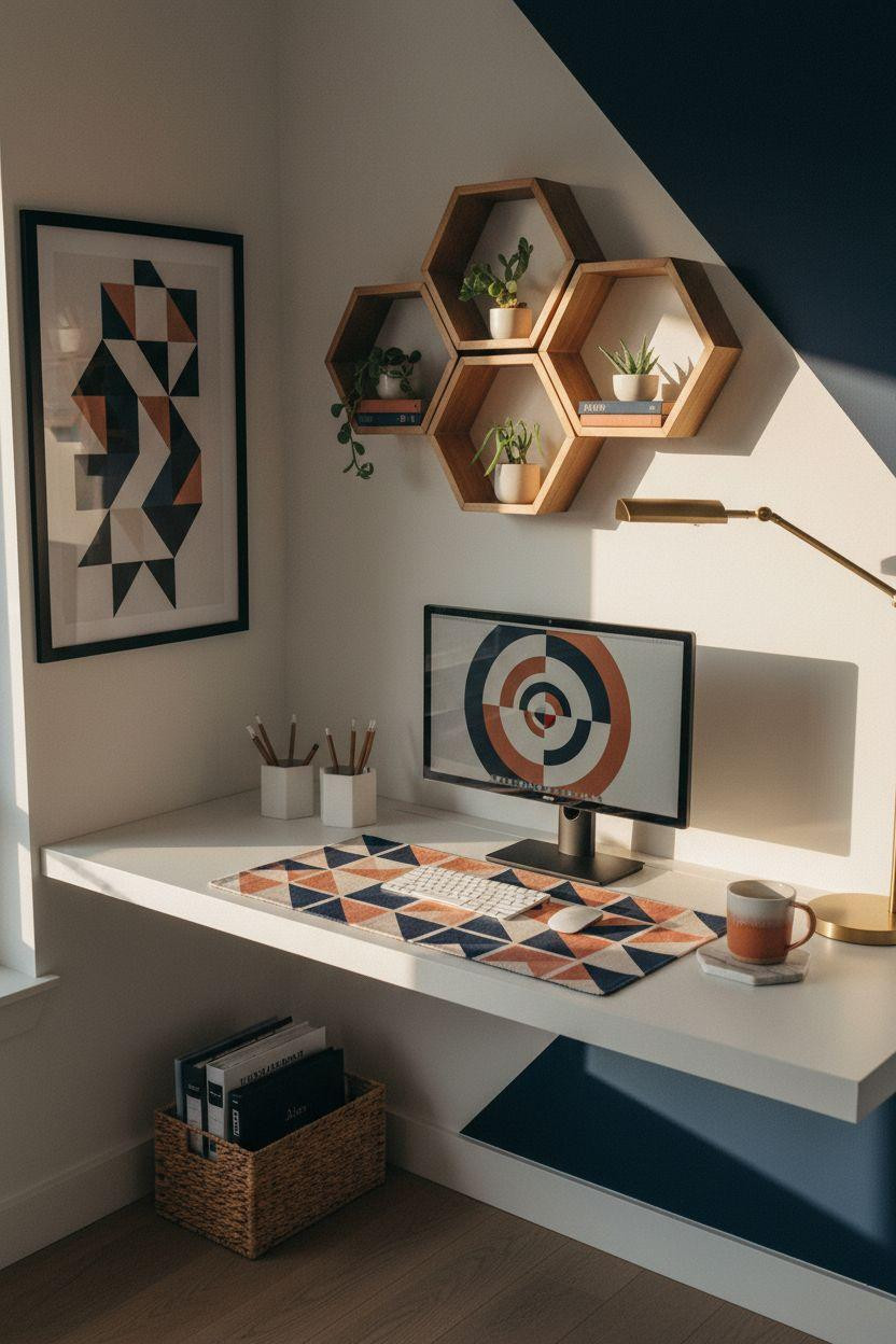 Desk job aesthetic - geometric patterns and color pops