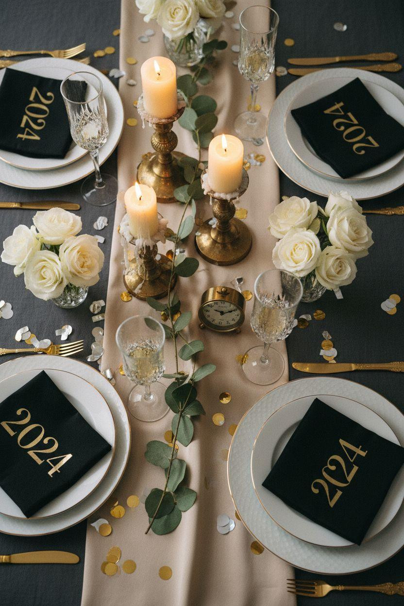 New Year table decoration with countdown numbers