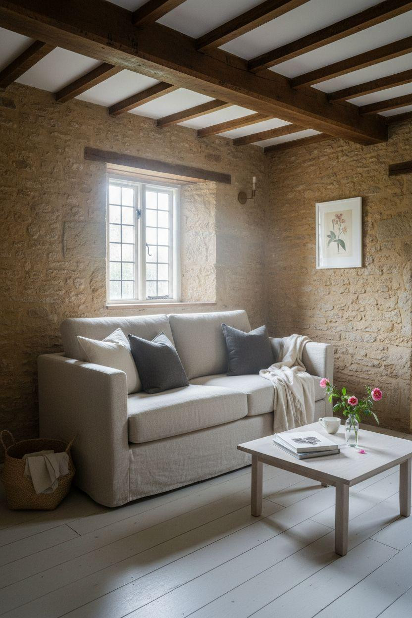 English Cottage Style minimalist small cottage with clean lines