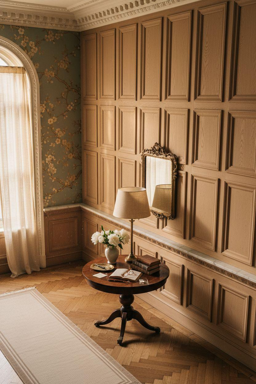 wainscoting styles - overhead view of grand entry