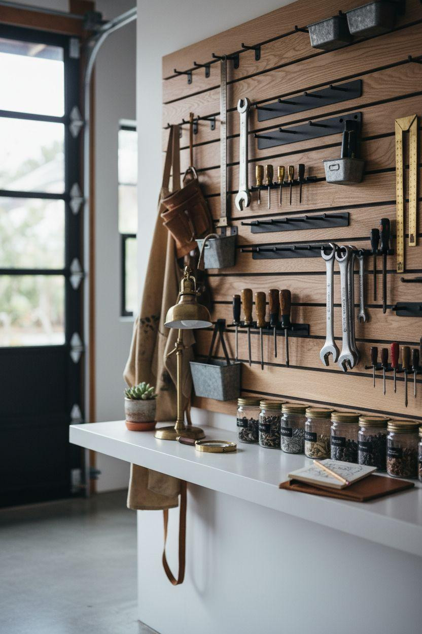 Garage Storage Ideas with vintage tool organization