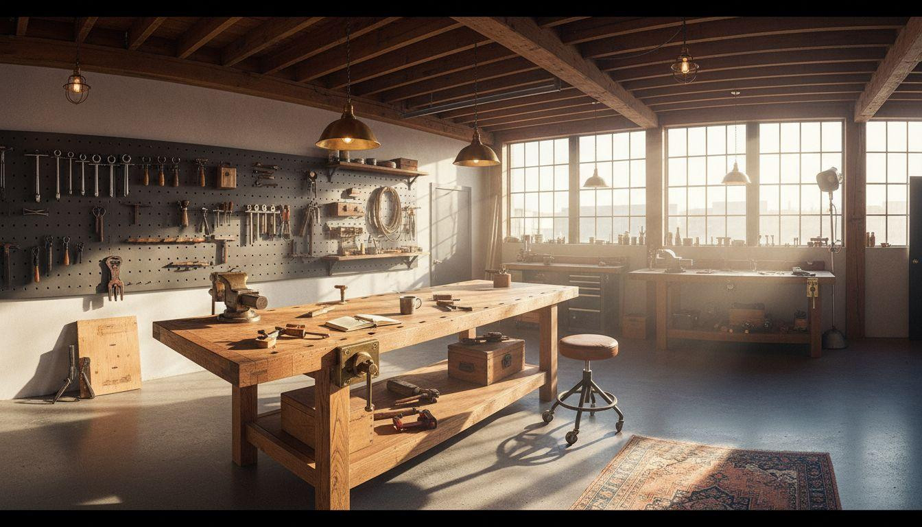 Garage Workshop Layout panoramic view