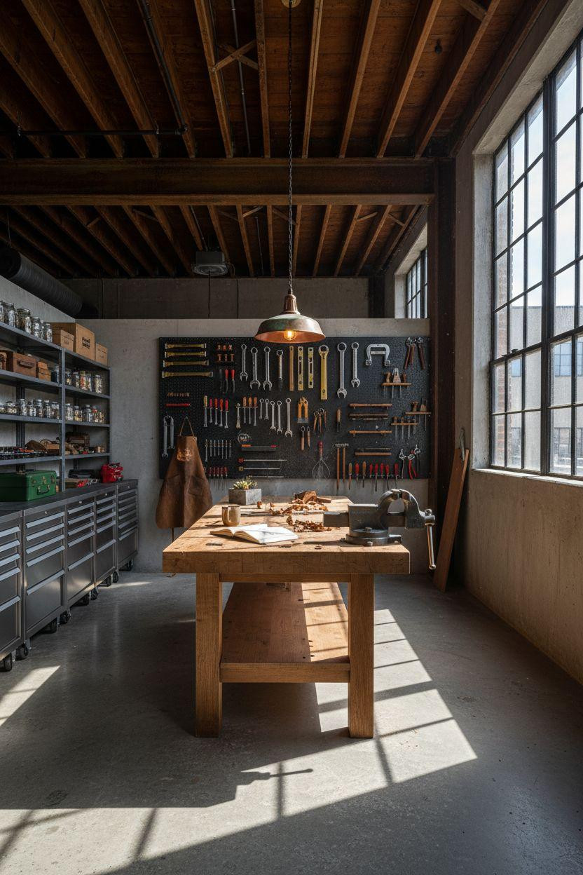 Garage Workshop Layout with architectural grandeur