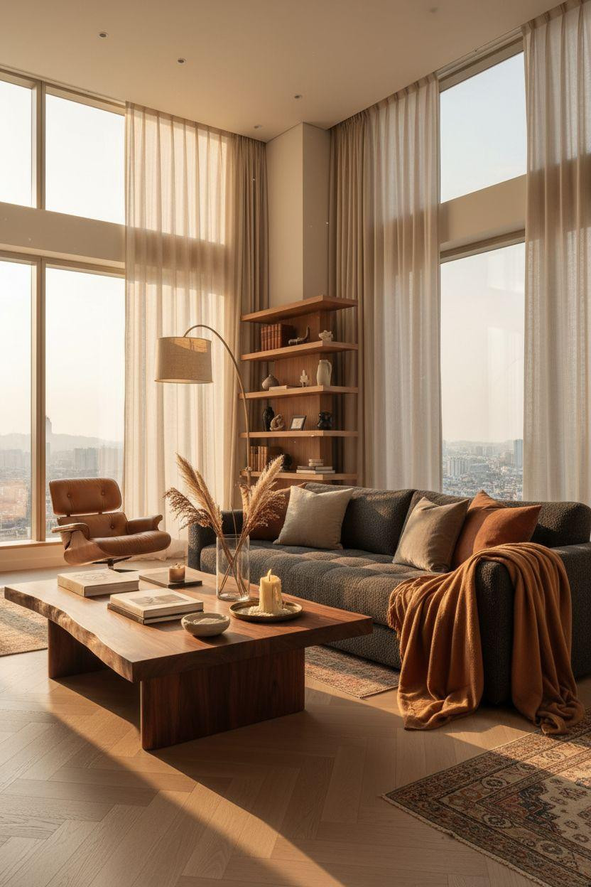 Penthouse Apartment - Korean inspired natural wood design