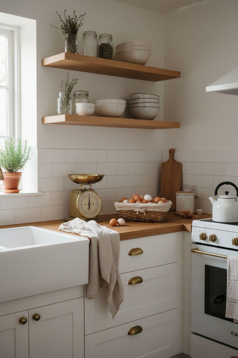 Tiny Farmhouse Kitchen with minimal design