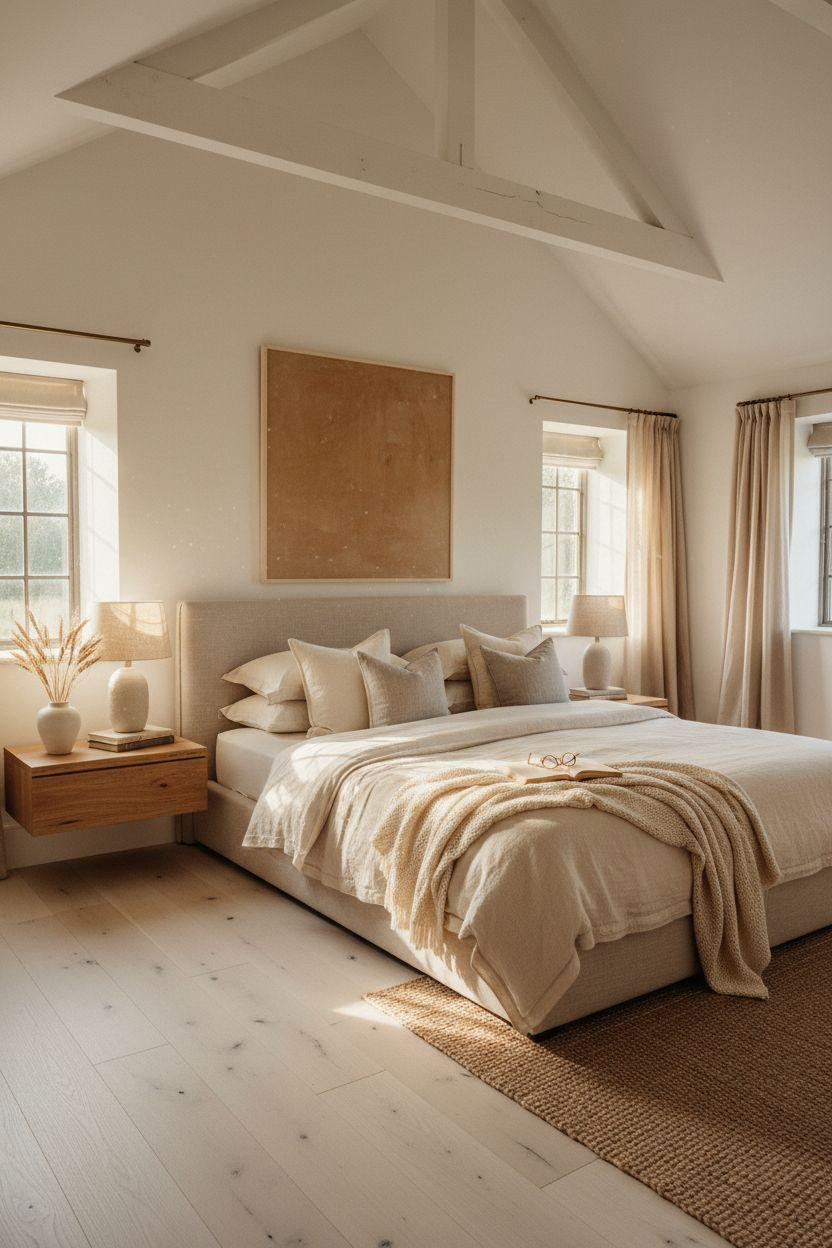 Cottage Bedroom - modern cottage with white oak and clean design