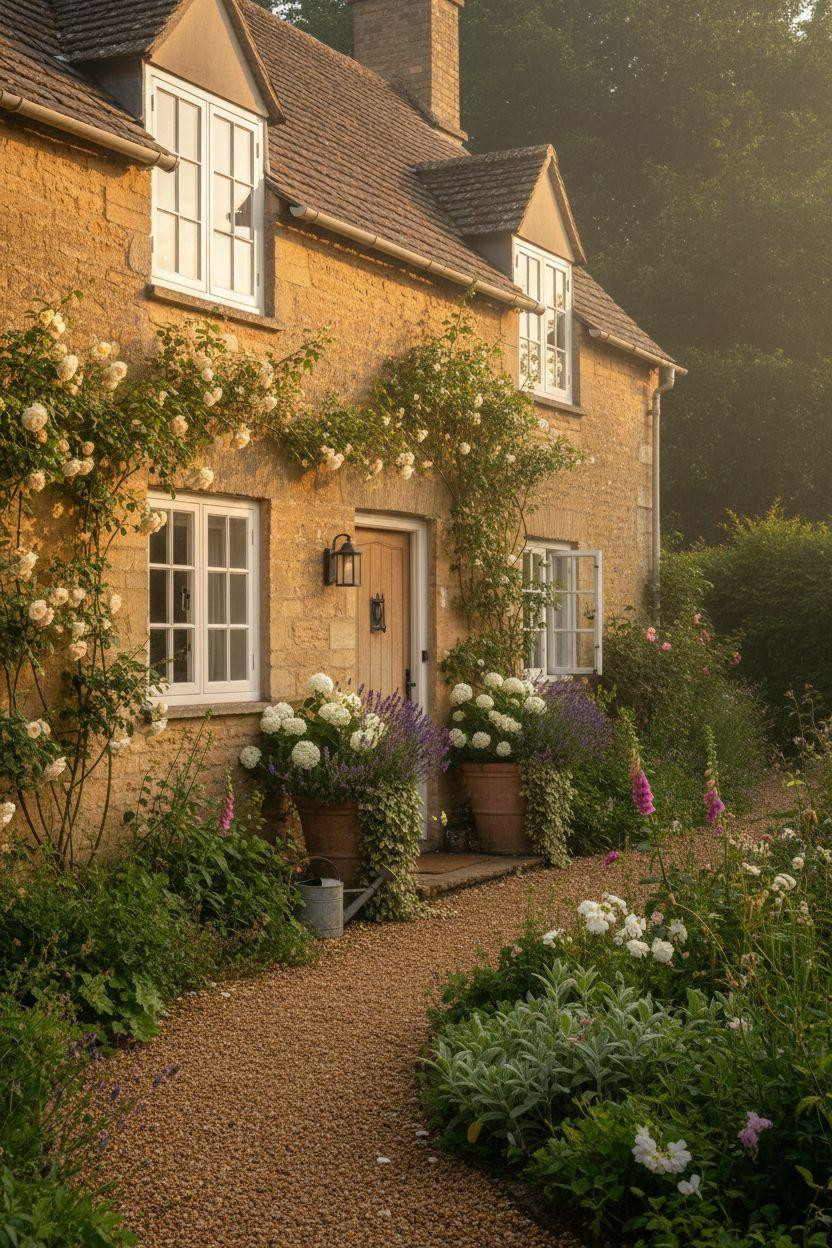 Modern Cottage Homes - rustic stone cottage with garden