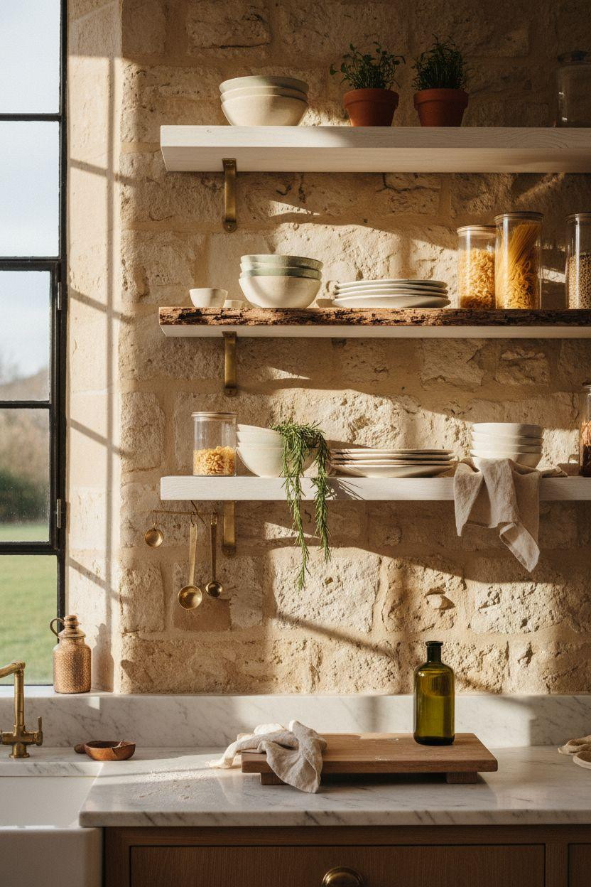 Modern Cottage Homes - kitchen with open shelving