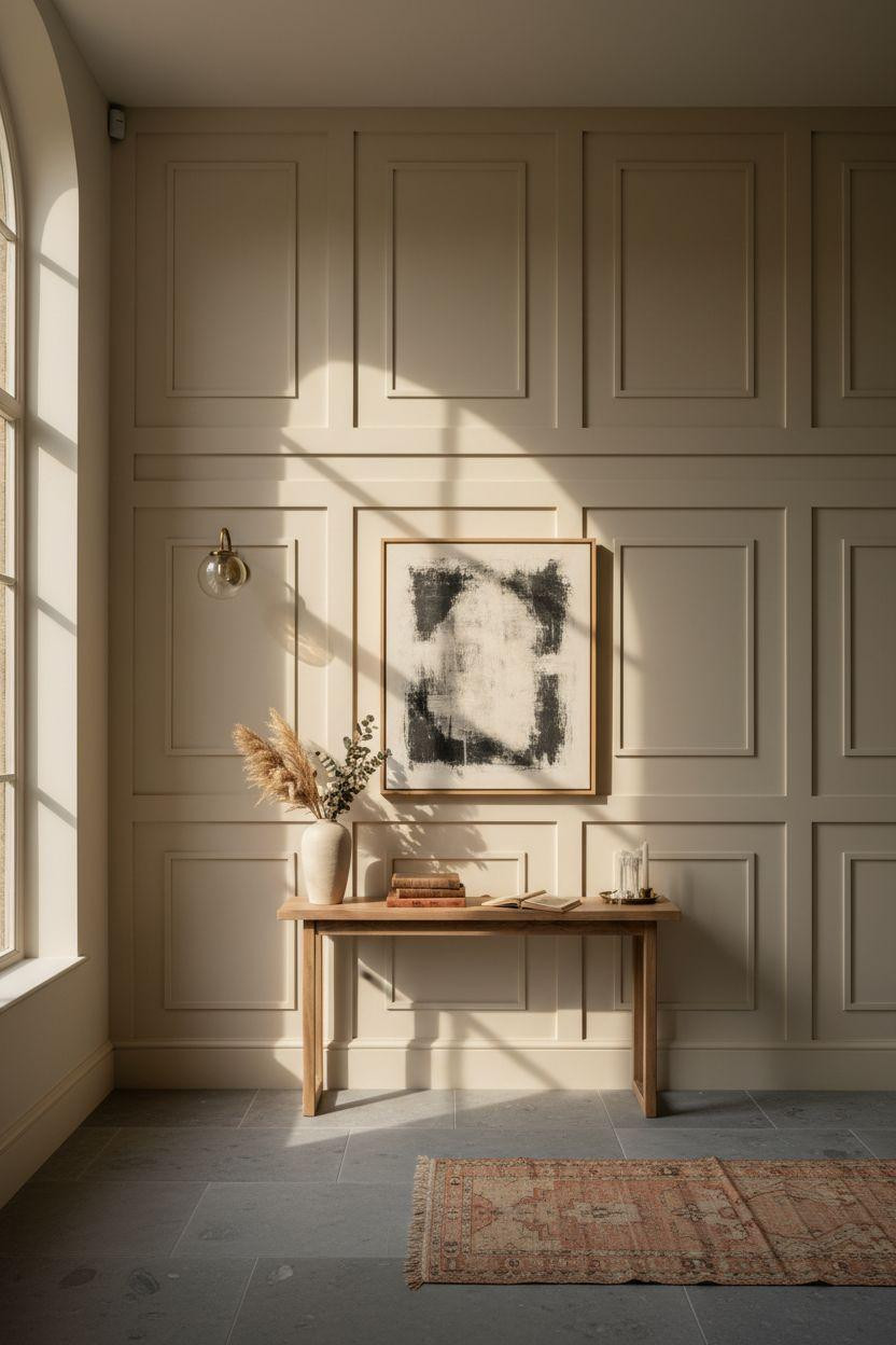 wainscoting styles - geometric farmhouse panels