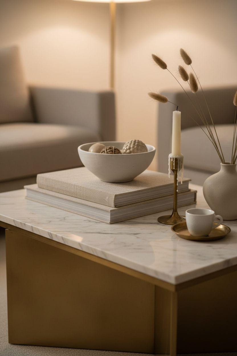 centre table living room modern luxury furniture - detailed tabletop styling