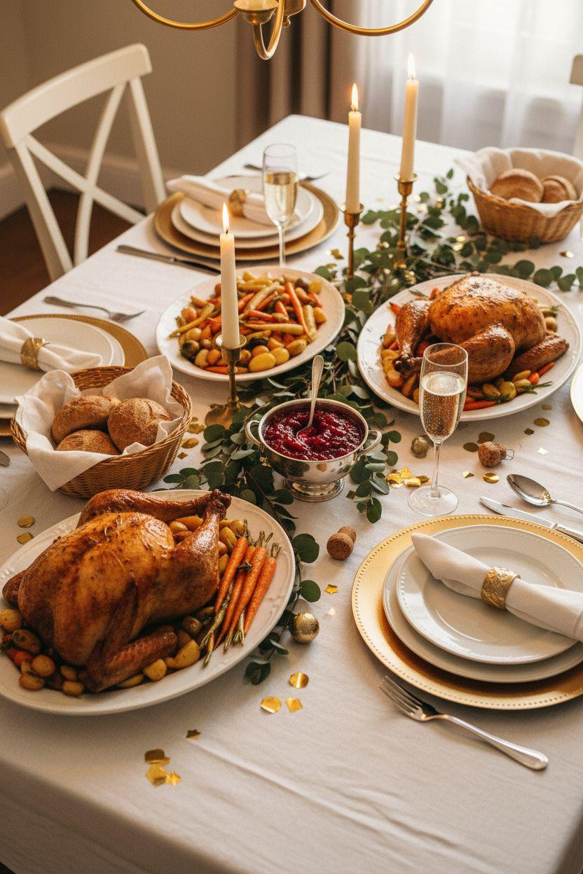 New Year table decoration for family dinner