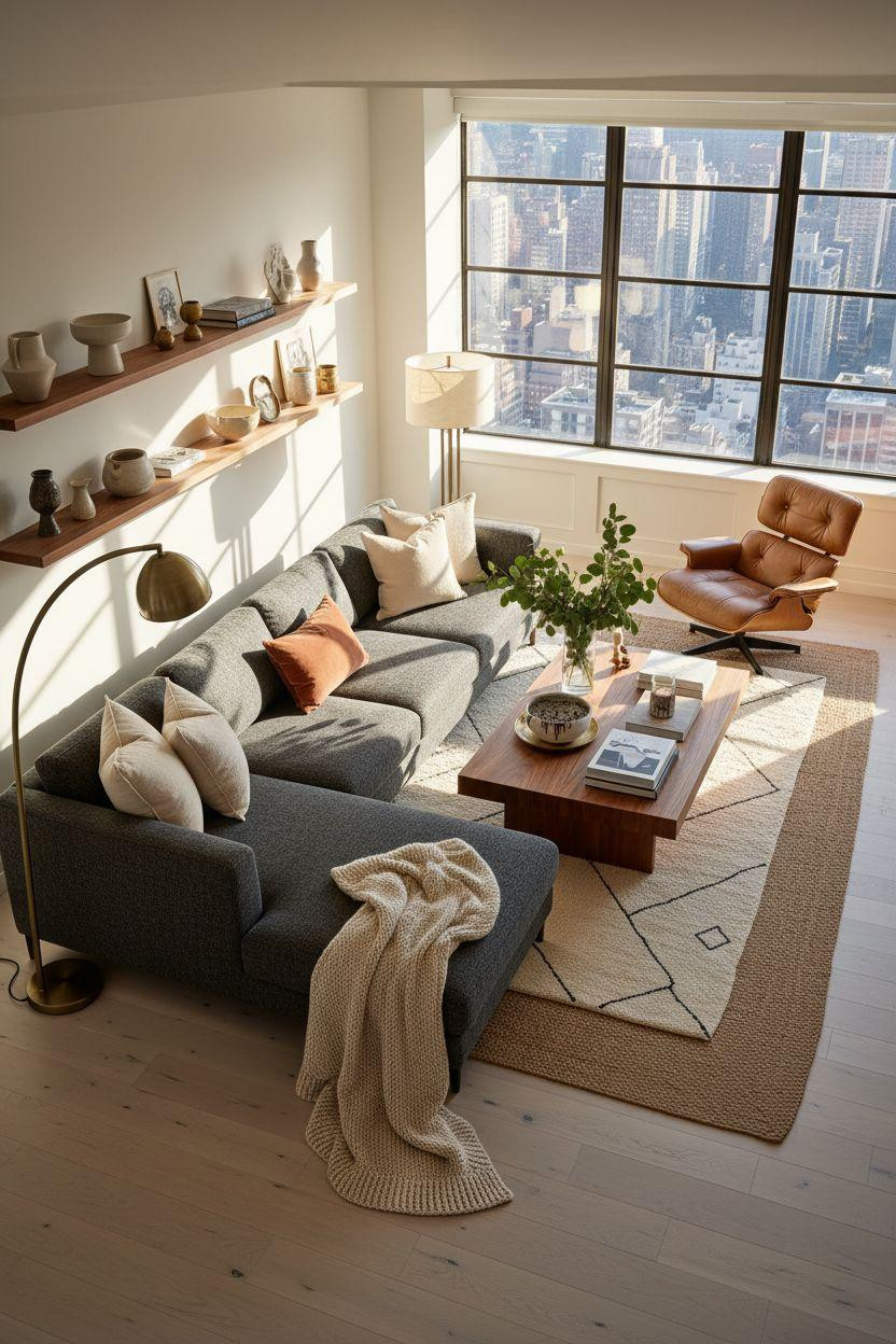 New York City Apartment - overhead view of pre-war apartment layout