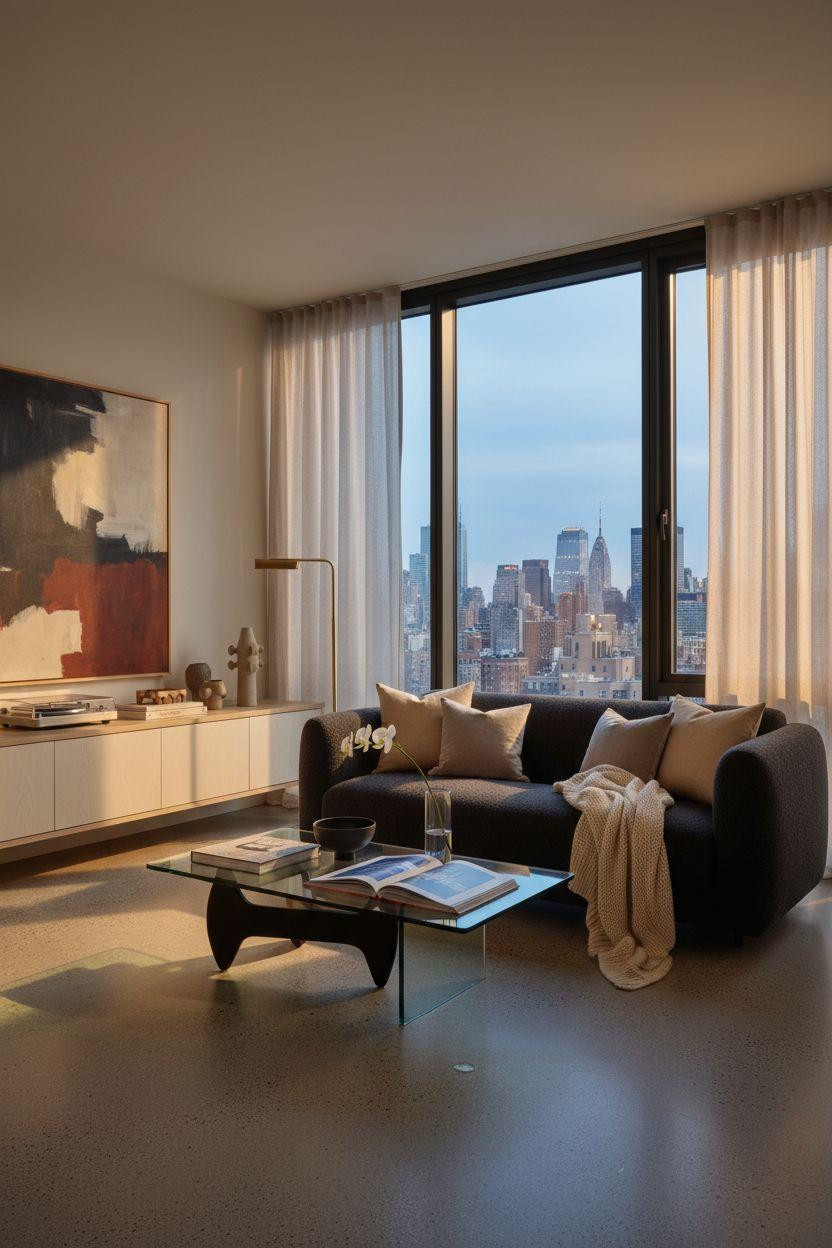 New York City Apartment - minimalist loft with polished concrete floors