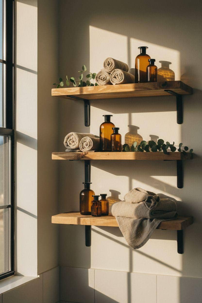 Bathroom Shelf Ideas - DIY bathroom shelving