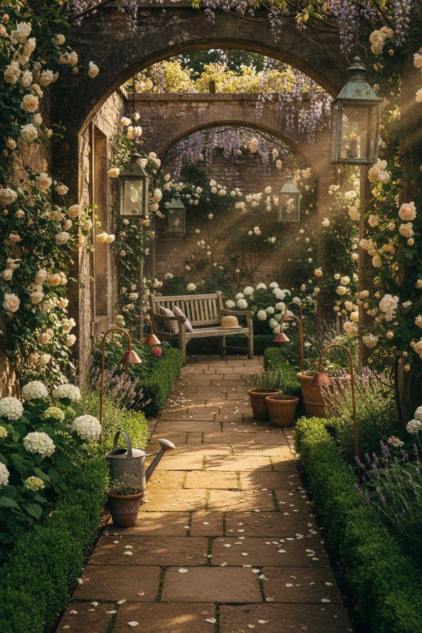 Garden Walkway with Mediterranean styling