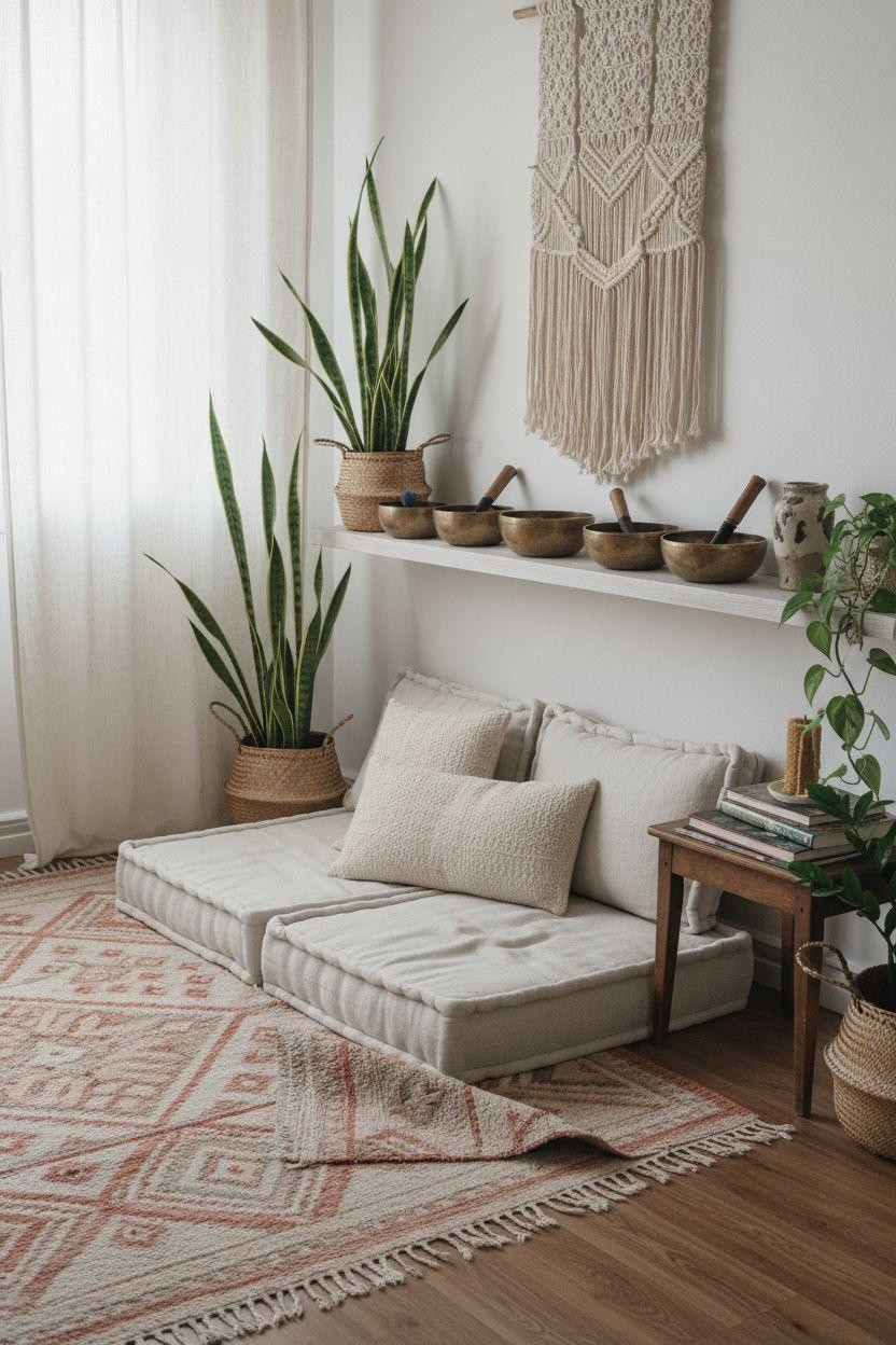 Spiritual Room Meditation Space Ideas - Scandinavian healing room