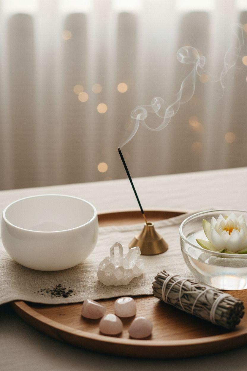 Healing room ideas featuring minimalist decor with natural elements