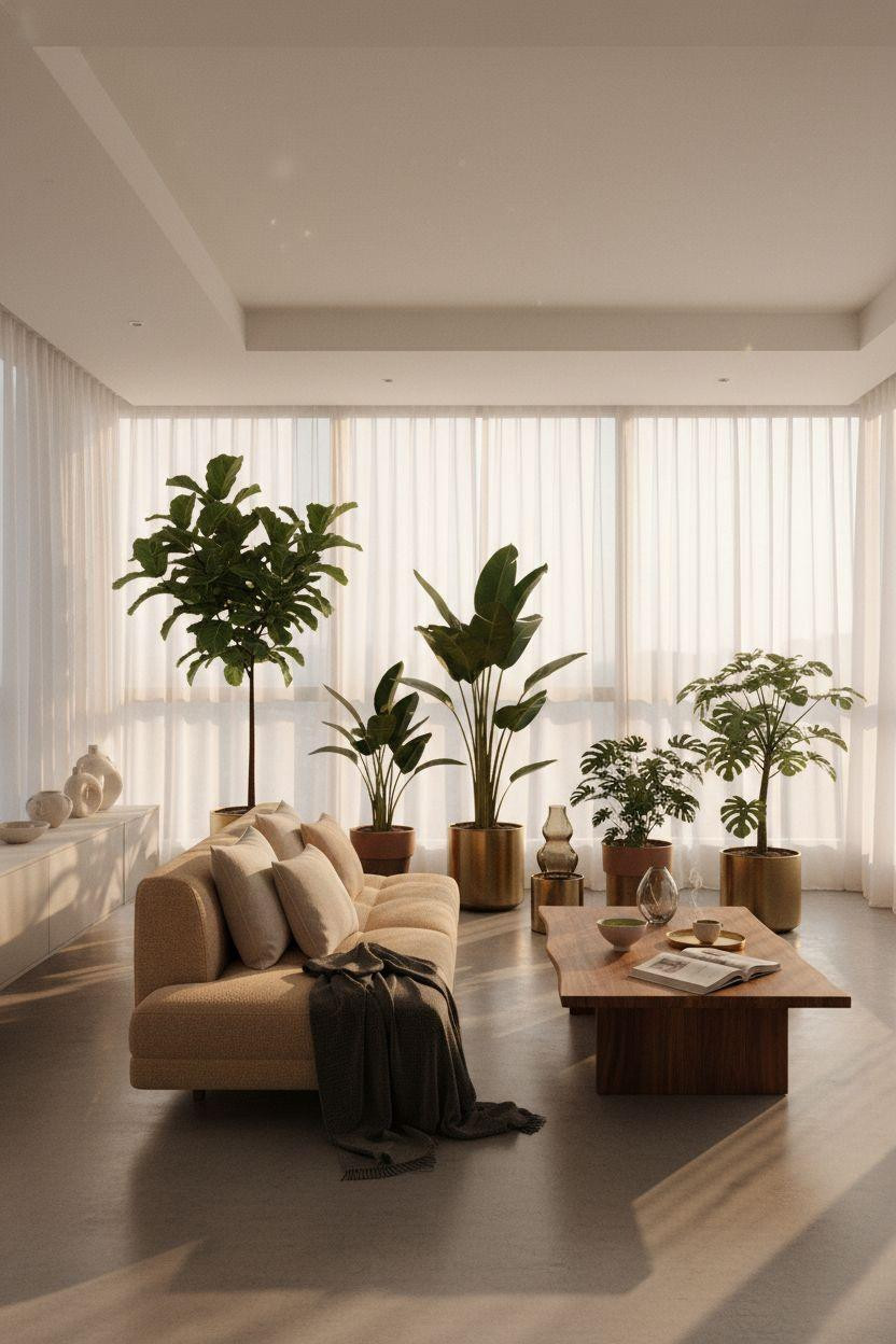 Penthouse Apartment - biophilic Korean minimalist space