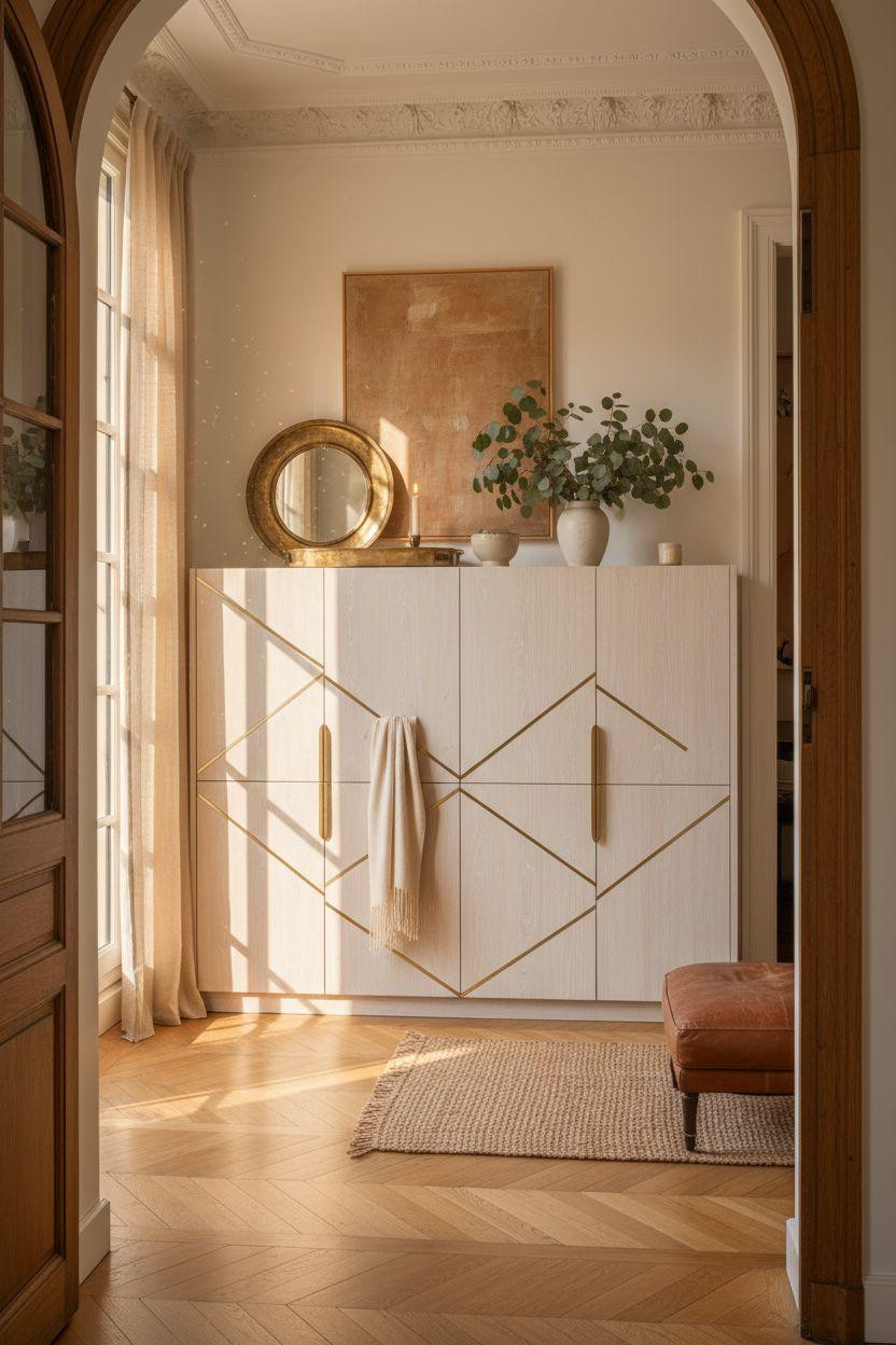 Shoe Storage Cabinet Entryway - Parisian with arched windows