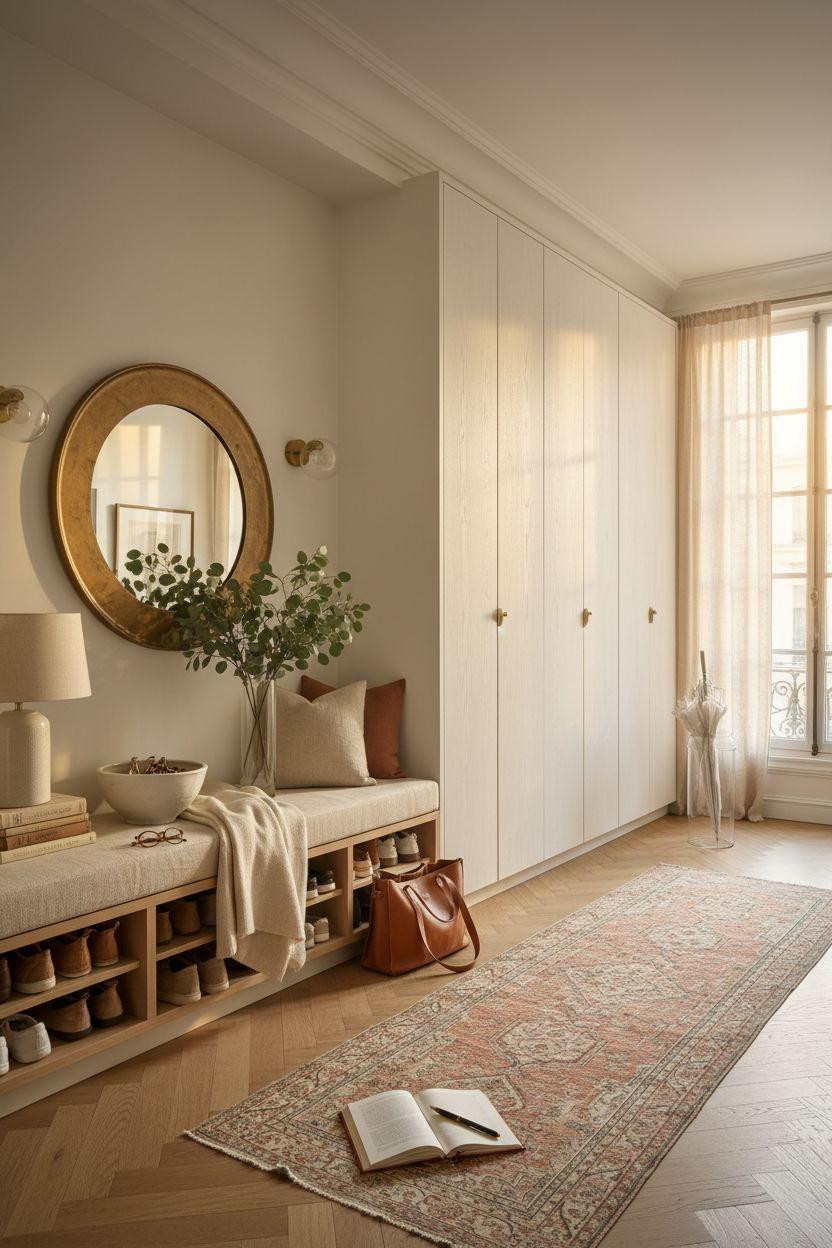 Shoe Storage Cabinet Entryway - Milan entry with terrazzo floors