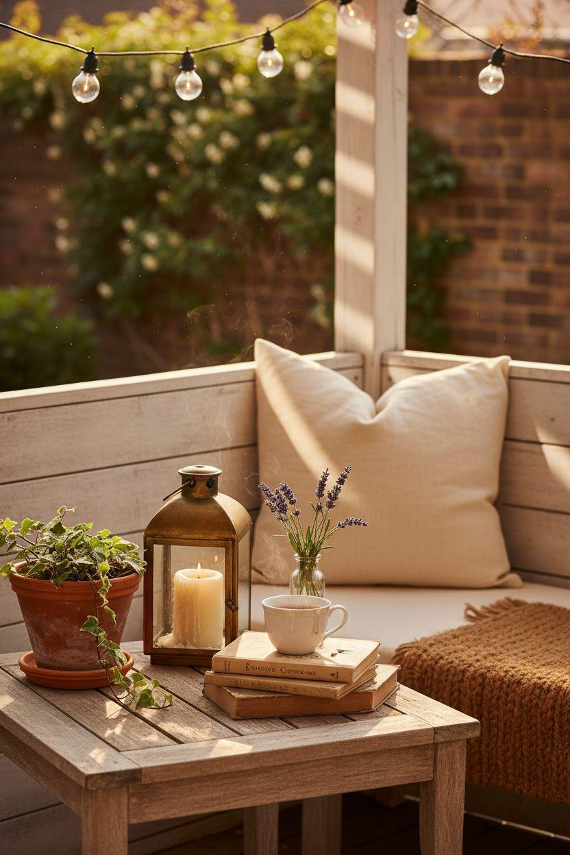 Small Front Porch Ideas - cozy backyard corner setup