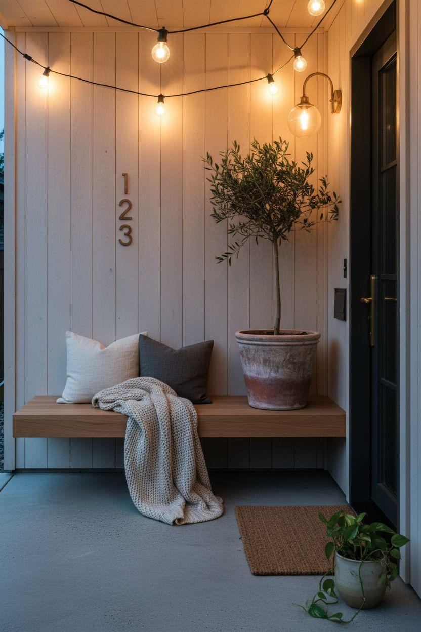 Small Front Porch Ideas - minimalist Scandinavian entrance