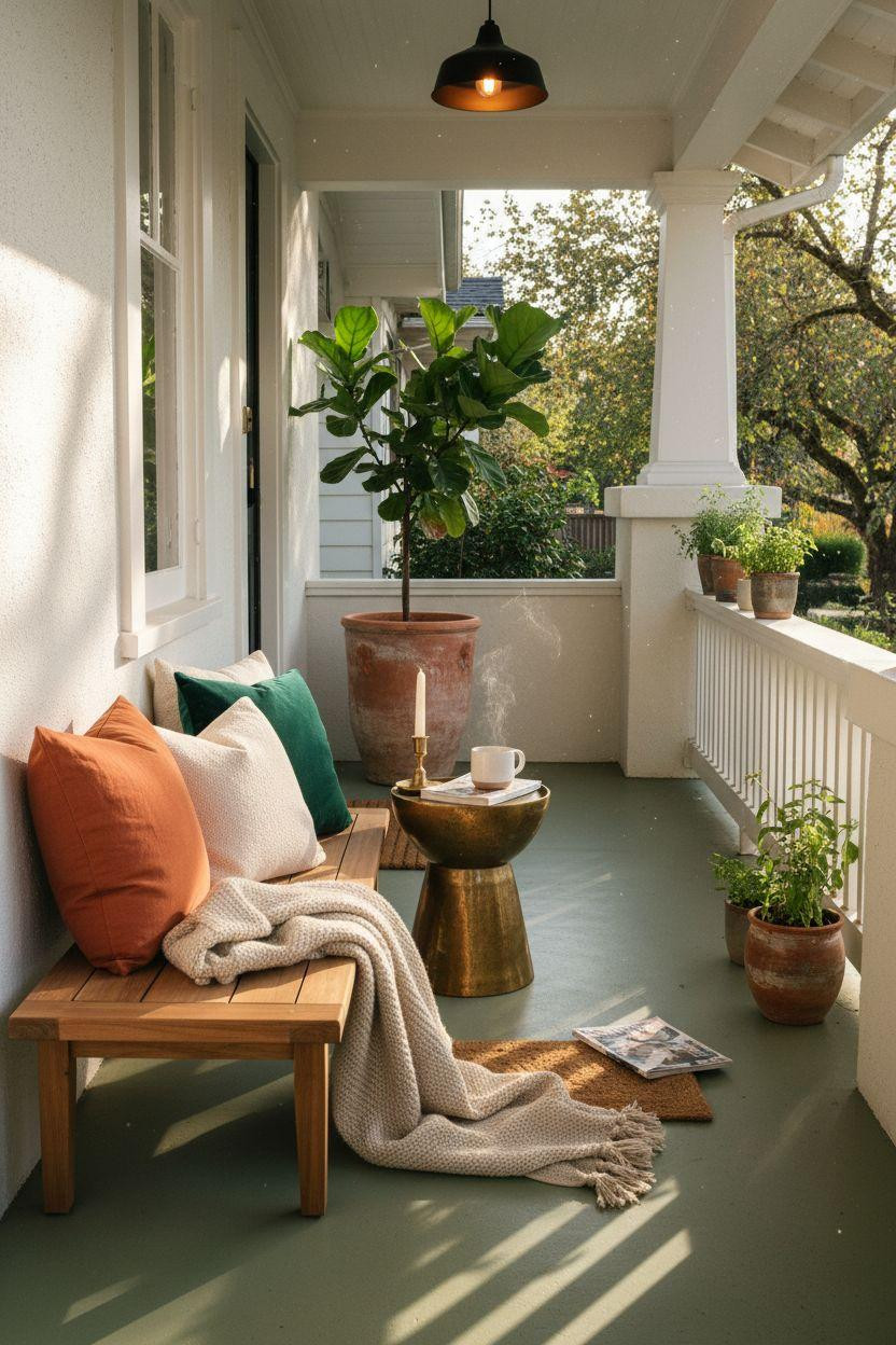 Small Front Porch Ideas - modern Craftsman with color pops