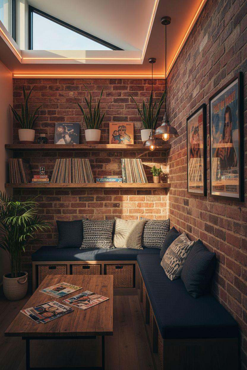 Hangout Room Ideas Teen Lounge Ideas - compact teen hangout with built-in bench