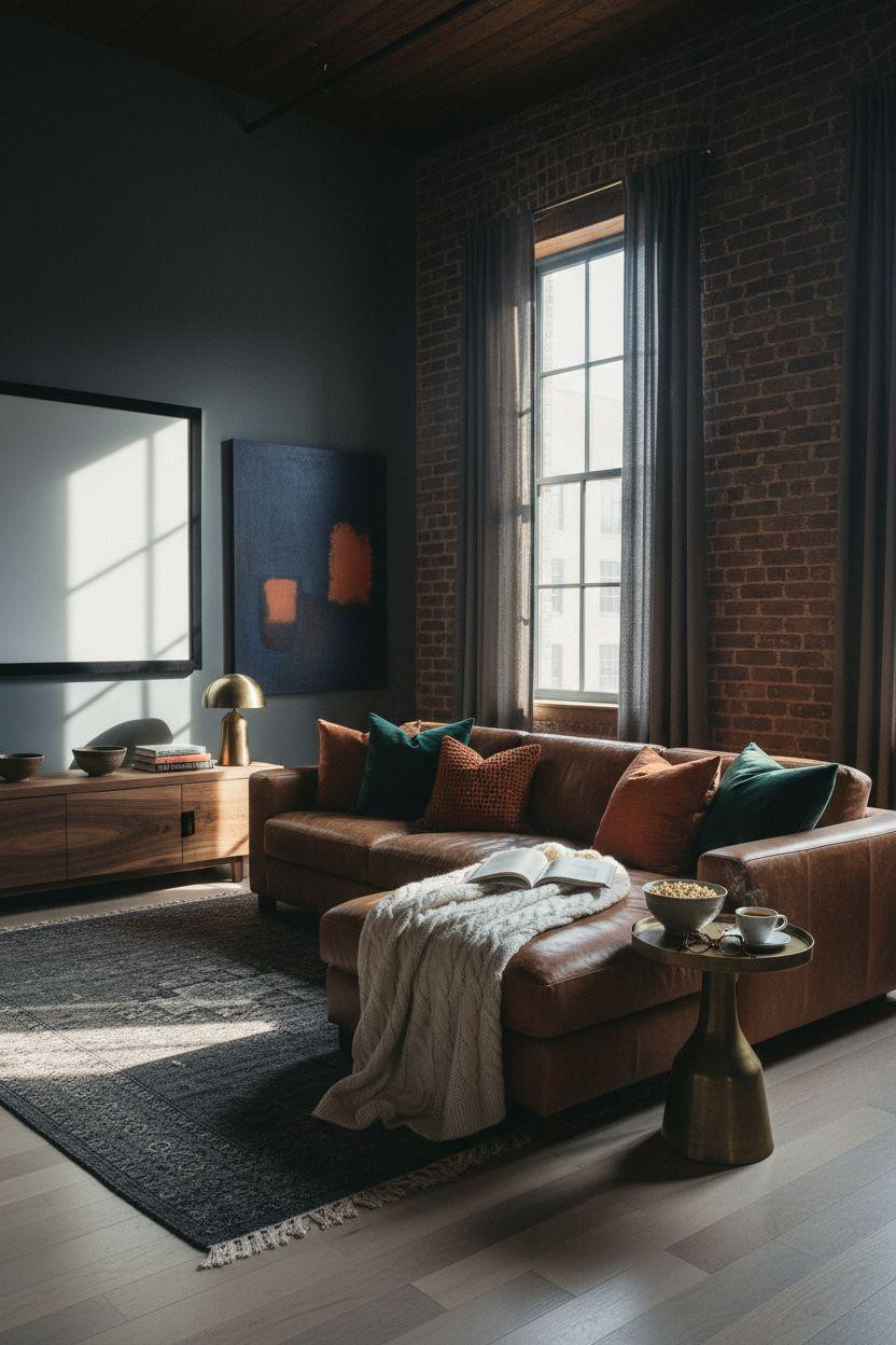 Small Theatre Room Ideas - dual purpose living room theater