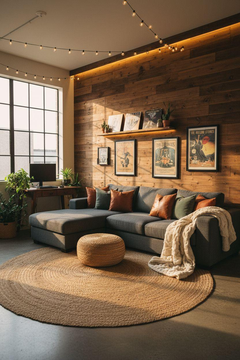 Hangout Room Ideas Teen Lounge Ideas - teen hangout with reclaimed wood wall