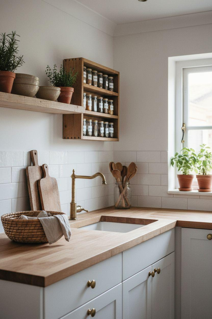 tiny kitchen ideas on a budget with DIY spice storage