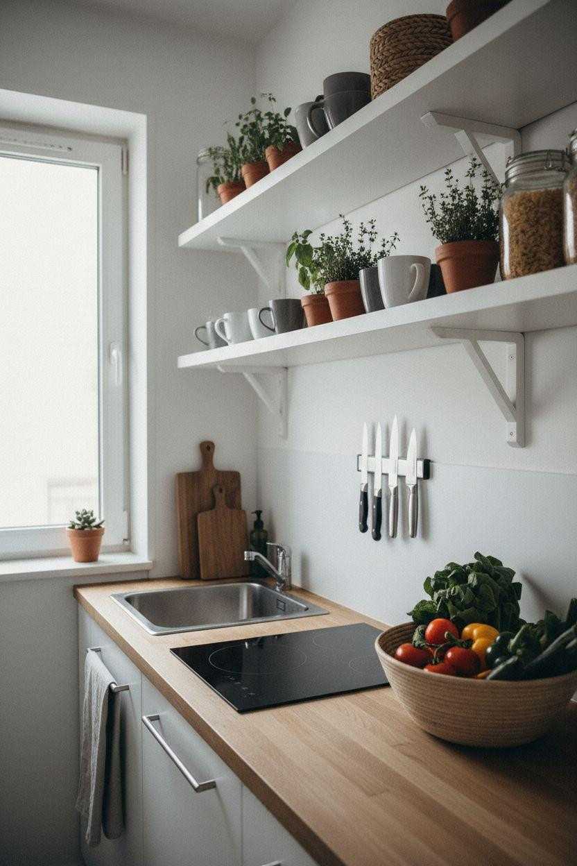 tiny kitchen ideas on a budget with minimalist style