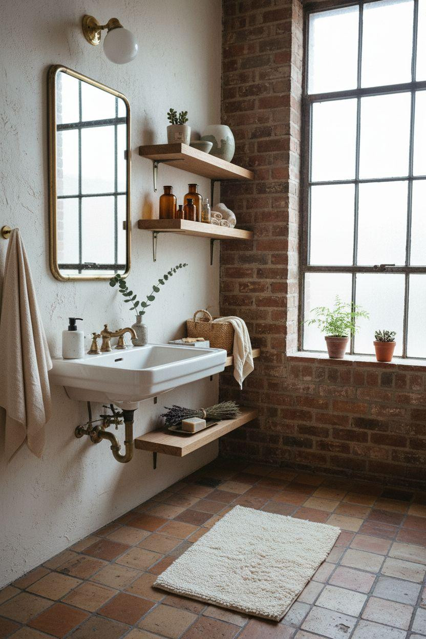 Vibey Bathroom with bold patterns and artistic flair