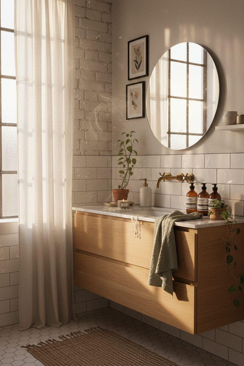 Vibey Bathroom bathed in natural light with calming colors