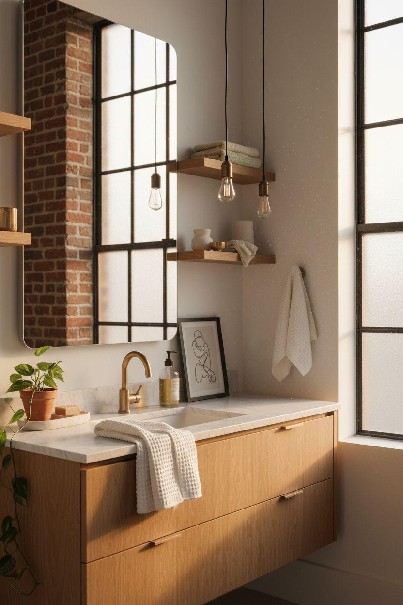 Vibey Bathroom with minimalist design and organic materials