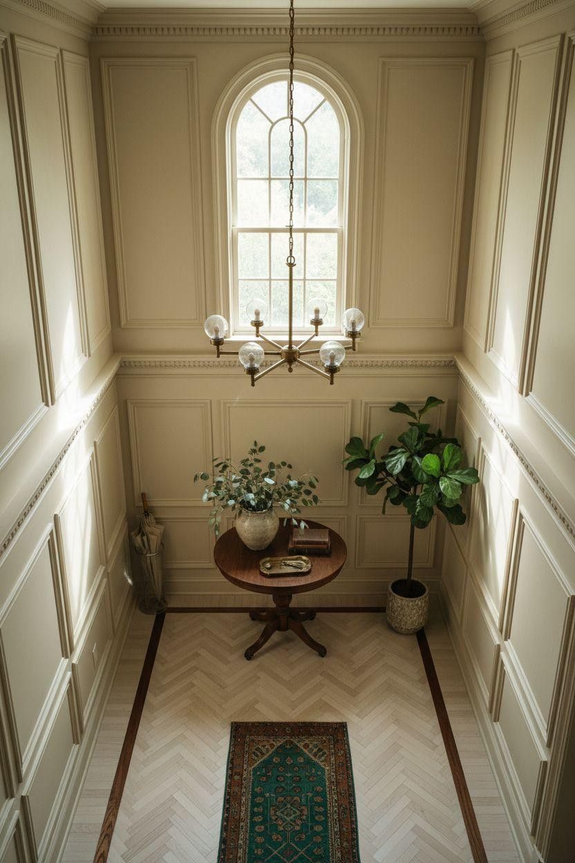 wainscoting styles - grand georgian entry with tall panels