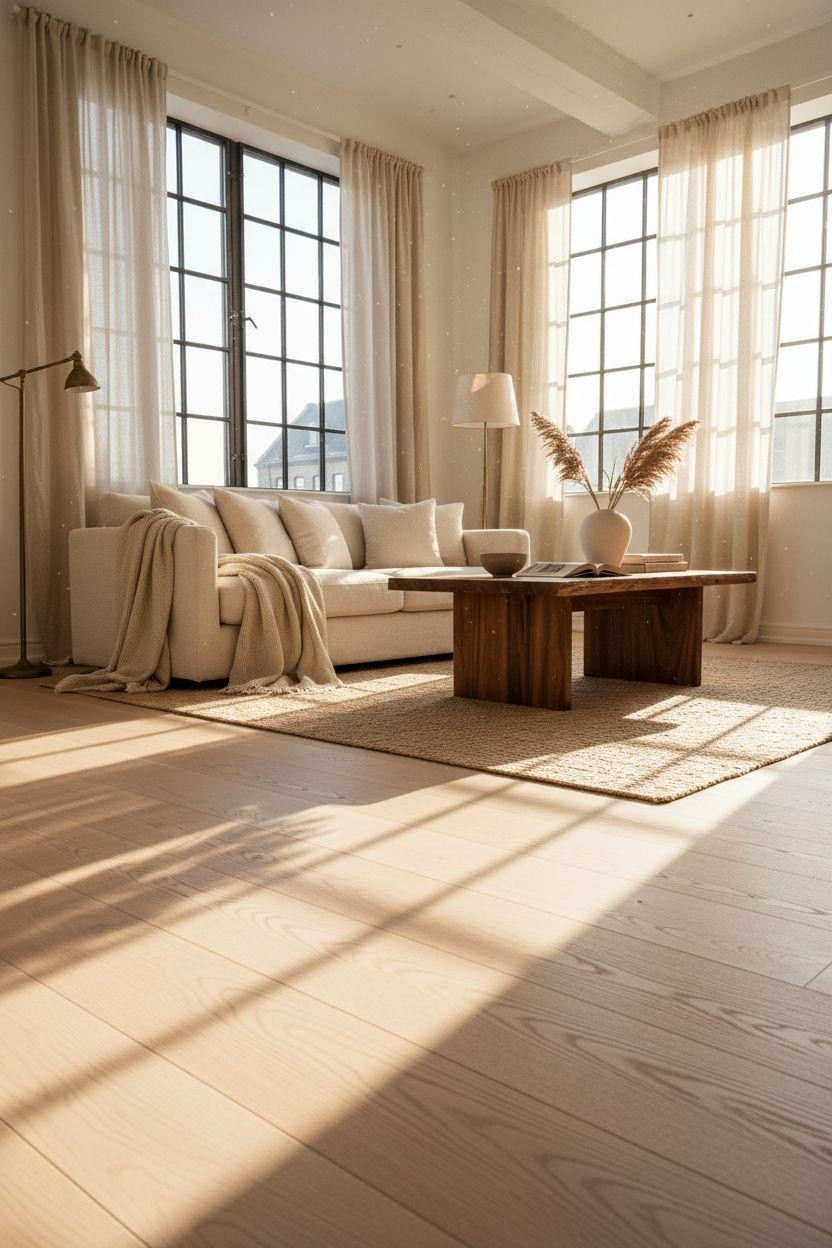 White Oak Hardwood Floors with hand-scraped texture