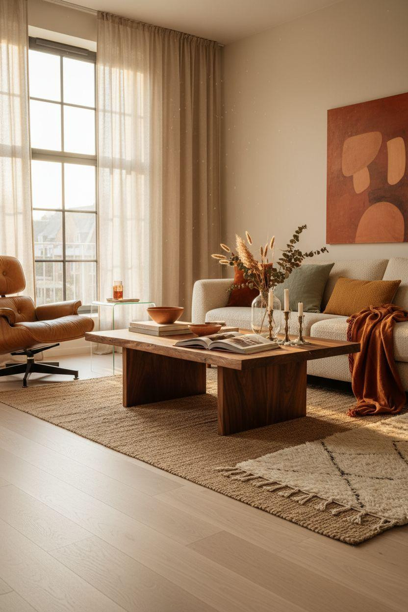 White Oak Hardwood Floors with terracotta accents