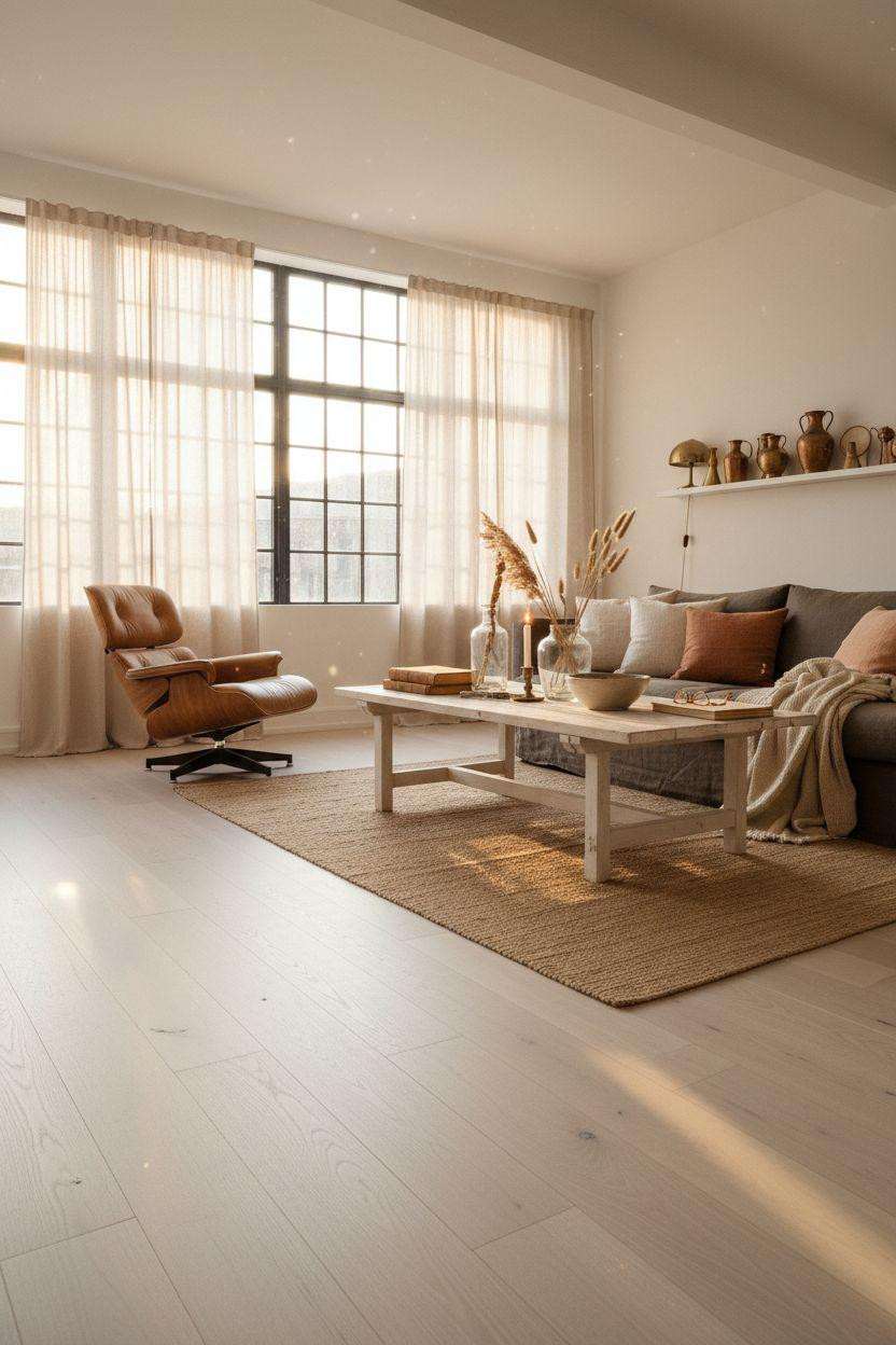 White Oak Hardwood Floors in airy warehouse