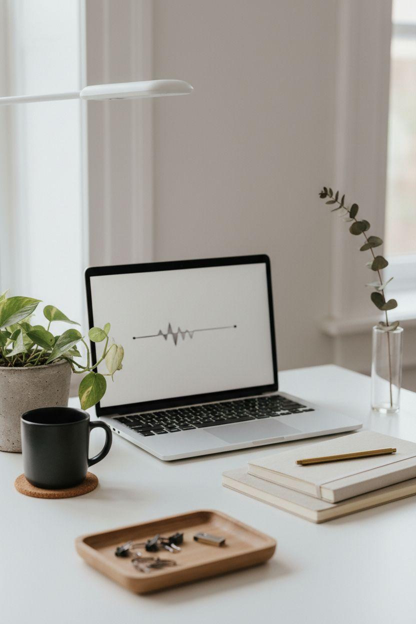 Work From Home Set Up Minimalist - textured workspace with natural materials