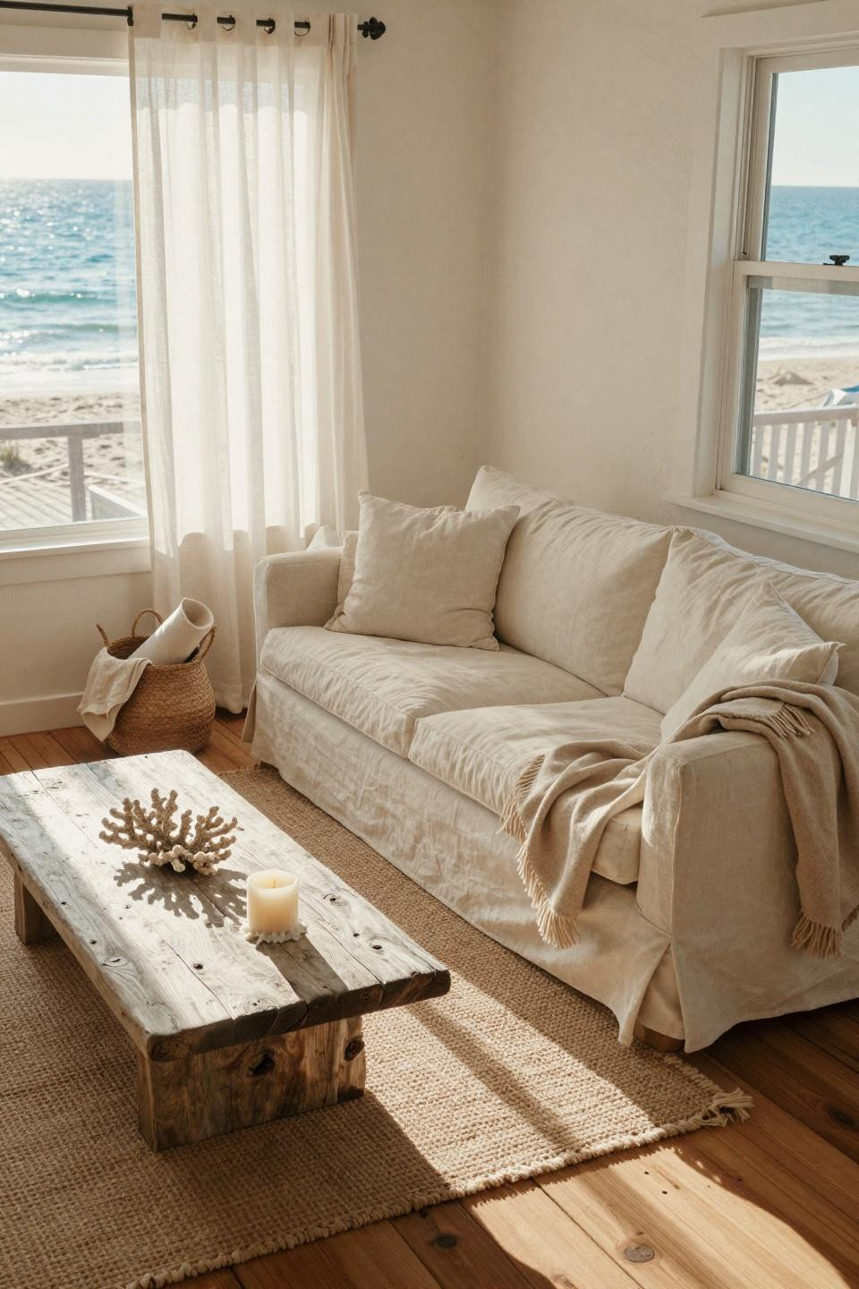 Beachy Living Room - apartment with ocean view