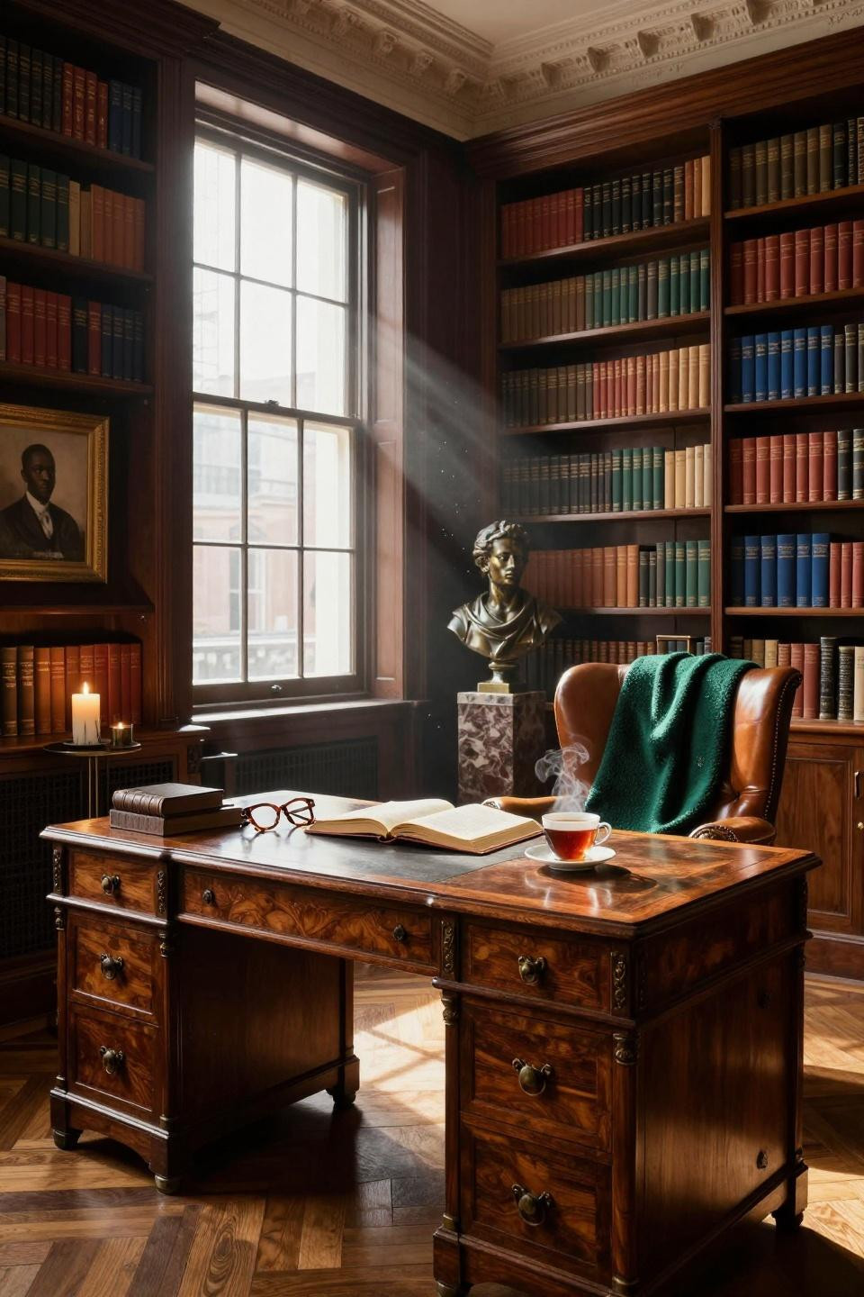 black history month door decoration in classical library setting