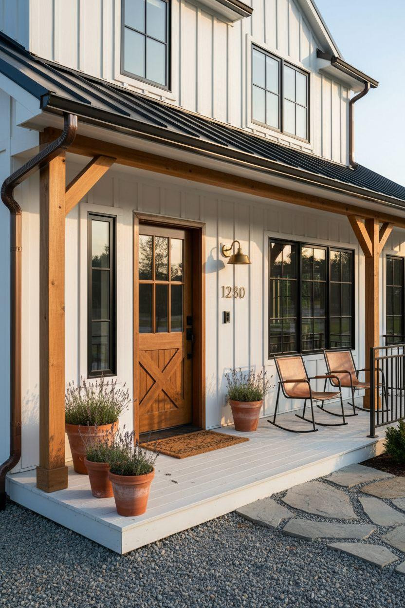 Bloxburg Farmhouse - exterior with metallic accents