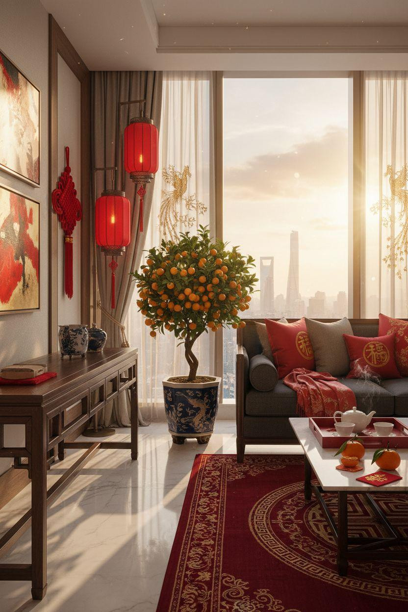 Chinese New Year home decor - cobalt blue ceramic planter