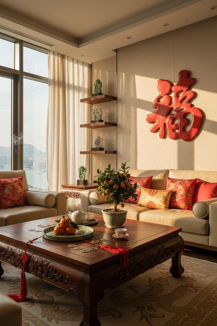 Chinese New Year home decor - Fu character wall art