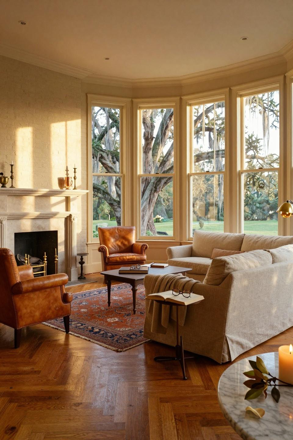 classic southern home decor - formal living room with traditional furniture