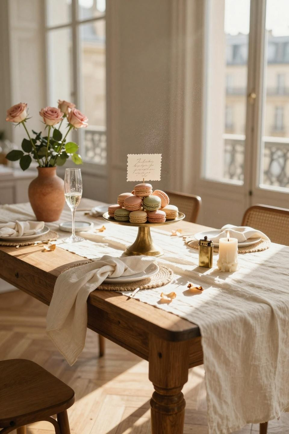couples shower ideas - bride shower dessert display with macarons